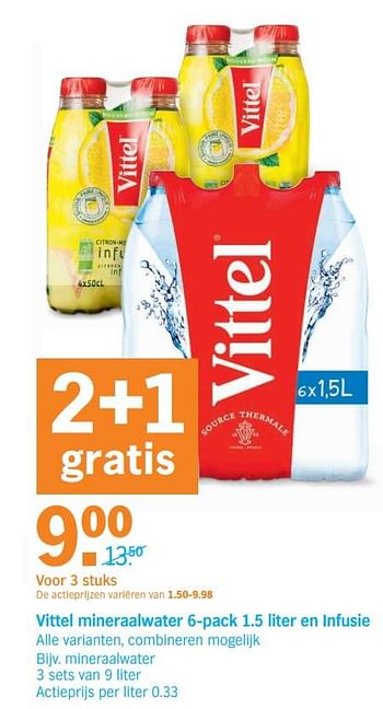 Promoties Vittel mineraalwater - Vittel - Geldig van 11/11/2019 tot 17/11/2019 bij Albert Heijn