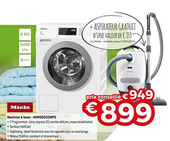 Promotions Miele machine à laver - miwdd035wps - Miele - Valide de 01/11/2019 à 30/11/2019 chez Exellent