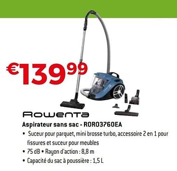 Promotions Rowenta aspirateur sans sac - roro3760ea - Rowenta - Valide de 01/11/2019 à 30/11/2019 chez Exellent