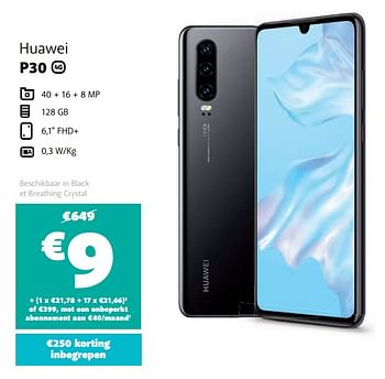 Promoties Huawei p30 - Huawei - Geldig van 10/11/2019 tot 07/12/2019 bij Base