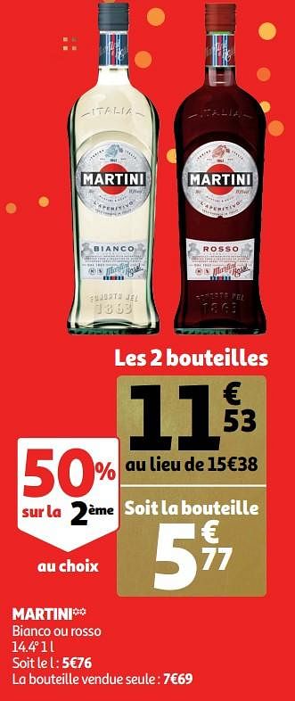 Promotions Martini bianco ou rosso - Martini - Valide de 13/11/2019 à 17/11/2019 chez Auchan Ronq