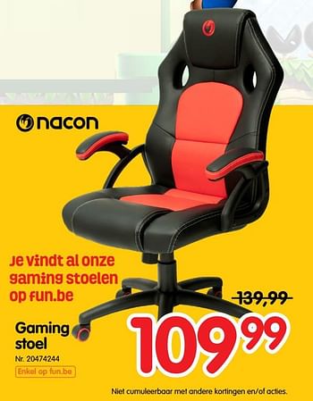 Promoties Gaming stoel - Nacon - Geldig van 06/11/2019 tot 19/11/2019 bij Fun