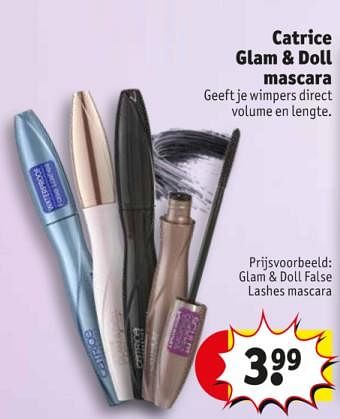 Promoties Catrice glam + doll mascara glam + doll false lashes mascara - Catrice - Geldig van 12/11/2019 tot 24/11/2019 bij Kruidvat
