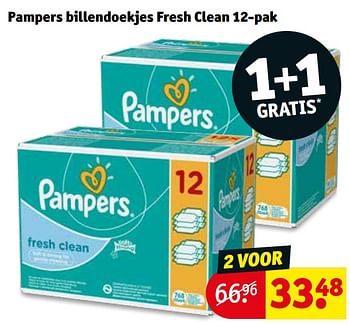 Wat mensen betreft slikken Registratie Pampers Pampers billendoekjes fresh clean 12-pak - Promotie bij Kruidvat