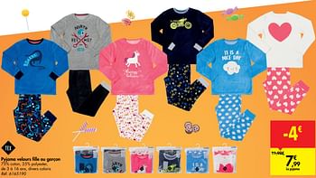 Tex Pyjama Velours Fille Ou Garcon En Promotion Chez Carrefour