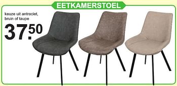 Promoties Eetkamerstoel - Huismerk - Van Cranenbroek - Geldig van 02/11/2019 tot 24/11/2019 bij Van Cranenbroek