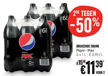 Promoties Bruisende drank pepsi - max - Pepsi - Geldig van 14/11/2019 tot 20/11/2019 bij Delhaize