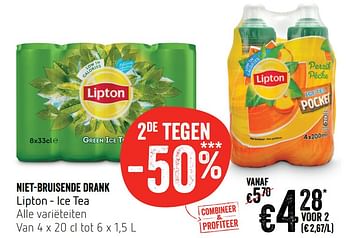 Promoties Niet-bruisende drank lipton - ice tea - Lipton - Geldig van 14/11/2019 tot 20/11/2019 bij Delhaize