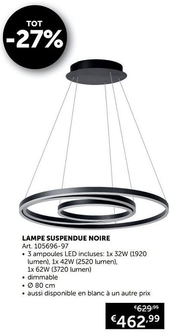 Promotions Lampe suspendue noire - Produit maison - Zelfbouwmarkt - Valide de 19/11/2019 à 26/12/2019 chez Zelfbouwmarkt