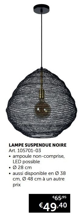 Promotions Lampe suspendue noire - Produit maison - Zelfbouwmarkt - Valide de 19/11/2019 à 26/12/2019 chez Zelfbouwmarkt
