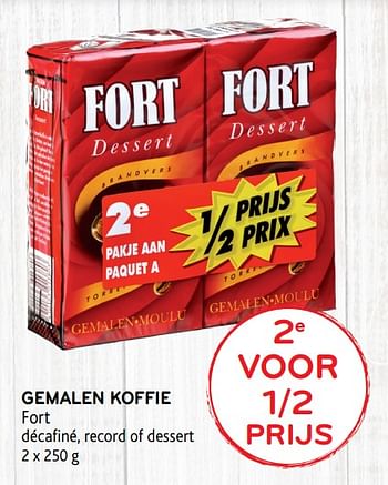 Promoties Gemalen koffie fort 2e voor 1-2 prijs - Fort - Geldig van 20/11/2019 tot 03/12/2019 bij Alvo