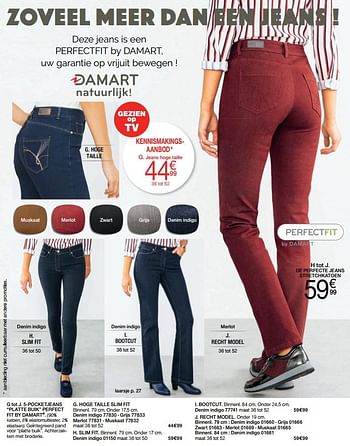 Promoties Jeans hoge taille - Huismerk - Damart - Geldig van 01/11/2019 tot 15/12/2019 bij Damart
