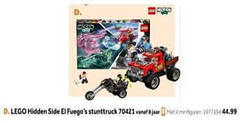 Promoties Lego hidden side el fuego`s stunttruck 70421 - Lego - Geldig van 14/10/2019 tot 08/12/2019 bij Intertoys