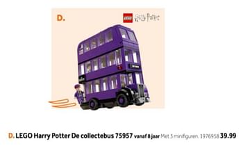 Promoties Lego harry potter de collectebus 75957 - Lego - Geldig van 14/10/2019 tot 08/12/2019 bij Intertoys