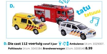 Promoties Die cast 112 voertuig - Huismerk - Intertoys - Geldig van 14/10/2019 tot 08/12/2019 bij Intertoys