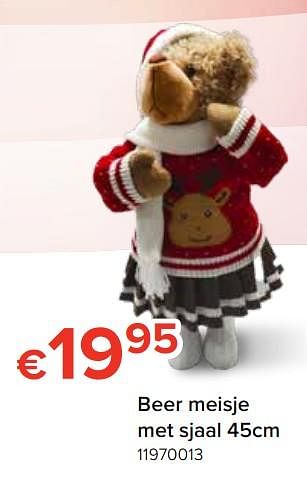 Promoties Beer meisje met sjaal - Huismerk - Euroshop - Geldig van 22/11/2019 tot 31/12/2019 bij Euro Shop