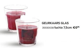 Promoties Geurkaars glas fuchia - Huismerk - Euroshop - Geldig van 22/11/2019 tot 31/12/2019 bij Euro Shop