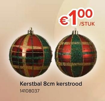 Promoties Kerstbal kerstrood - Huismerk - Euroshop - Geldig van 22/11/2019 tot 31/12/2019 bij Euro Shop