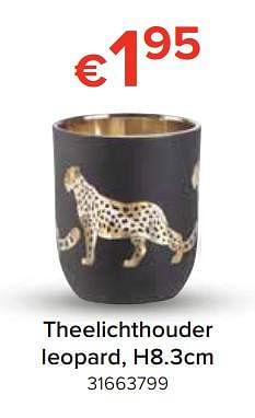 Promoties Theelichthouder leopard - Huismerk - Euroshop - Geldig van 22/11/2019 tot 31/12/2019 bij Euro Shop