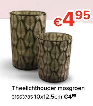 Promotions Theelichthouder varen mosgroen 10x12,5cm - Produit Maison - Euroshop - Valide de 22/11/2019 à 31/12/2019 chez Euro Shop
