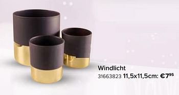 Promoties Windlicht 11,5x11,5cm - Huismerk - Euroshop - Geldig van 22/11/2019 tot 31/12/2019 bij Euro Shop