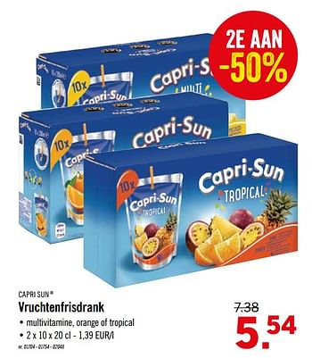 Promoties Vruchtenfrisdrank - Capri-Sun - Geldig van 25/11/2019 tot 30/11/2019 bij Lidl
