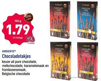 Promoties Chocoladetakjes - Ambiente - Geldig van 18/11/2019 tot 23/11/2019 bij Aldi