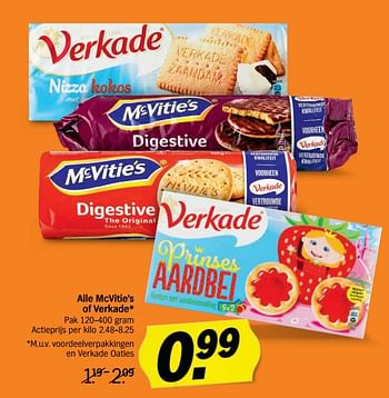 Promoties Alle mcvitie`s of verkade - Verkade - Geldig van 18/11/2019 tot 24/11/2019 bij Albert Heijn
