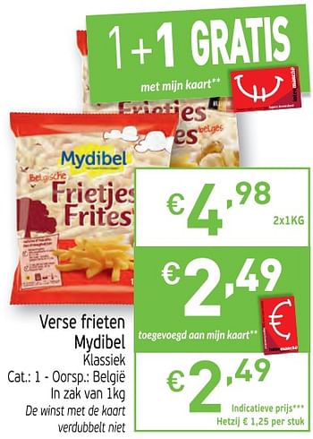 Promoties Verse frieten mydibel klassiek - Mydibel - Geldig van 19/11/2019 tot 24/11/2019 bij Intermarche