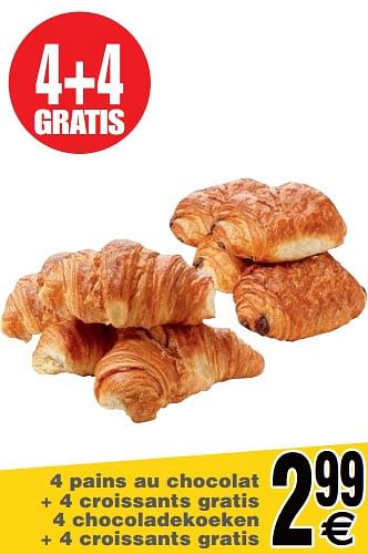 Promoties 4 pains au chocolat - Huismerk - Cora - Geldig van 19/11/2019 tot 25/11/2019 bij Cora