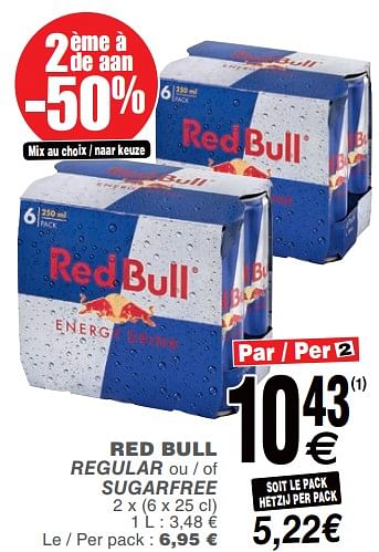 Promoties Red bull regular ou - of sugarfree - Red Bull - Geldig van 19/11/2019 tot 25/11/2019 bij Cora