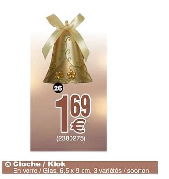 Promotions Cloche - klok - Produit maison - Cora - Valide de 19/11/2019 à 02/12/2019 chez Cora
