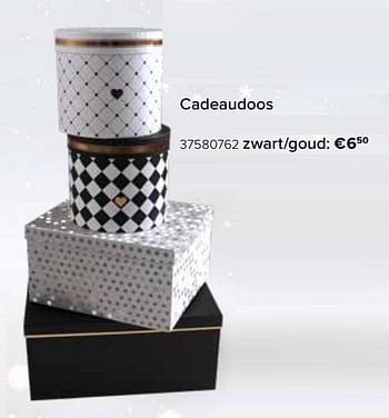 Promotions Cadeaudoos zwart-goud - Produit Maison - Euroshop - Valide de 22/11/2019 à 31/12/2019 chez Euro Shop