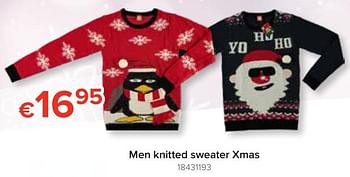 Promoties Men knitted sweater xmas - Huismerk - Euroshop - Geldig van 22/11/2019 tot 31/12/2019 bij Euro Shop