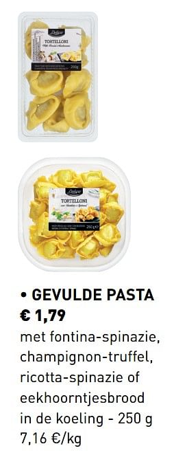 Promotions Gevulde pasta - Deluxe - Valide de 18/11/2019 à 31/12/2019 chez Lidl