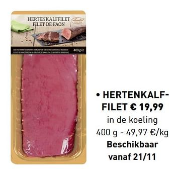 Promoties Hertenkalffilet - Limited Edition - Geldig van 18/11/2019 tot 31/12/2019 bij Lidl