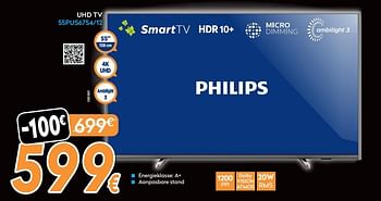 Promoties Philips uhd tv 55pus6754-12 - Philips - Geldig van 21/11/2019 tot 02/12/2019 bij Krefel