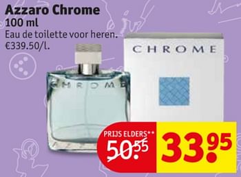Promoties Azzaro chrome eau de toilette voor heren - Azzaro - Geldig van 19/11/2019 tot 24/11/2019 bij Kruidvat