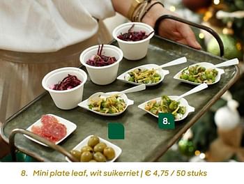 Promoties Mini plate leaf, wit suikerriet - Huismerk - Ava - Geldig van 20/11/2019 tot 31/01/2020 bij Ava