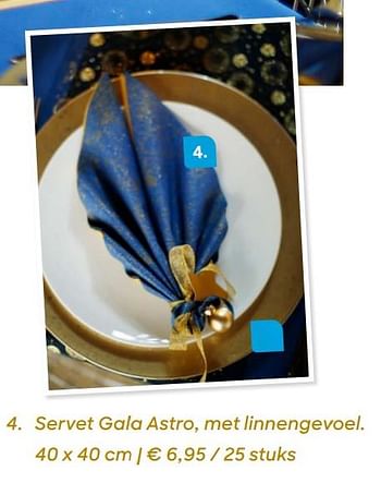 Promoties Servet gala astro, met linnengevoel. - Huismerk - Ava - Geldig van 20/11/2019 tot 31/01/2020 bij Ava