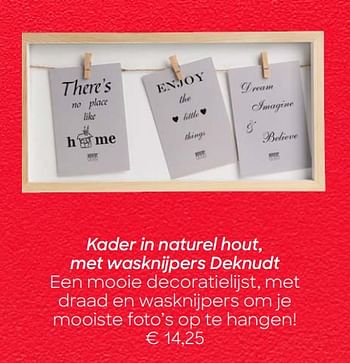 Promotions Kader in naturel hout, met wasknijpers deknudt - Deknudt - Valide de 20/11/2019 à 31/01/2020 chez Ava