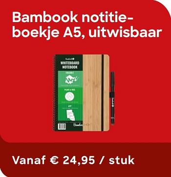 Promotions Bambook notitieboekje a5, uitwisbaar - Bambook - Valide de 20/11/2019 à 31/01/2020 chez Ava