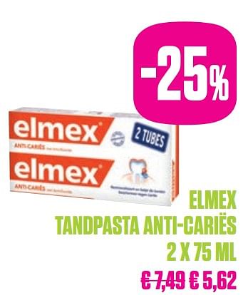 Promotions Elmex tandpasta anti-cariës 2 x 75 ml - Elmex - Valide de 25/11/2019 à 24/02/2020 chez Medi-Market