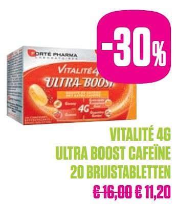 Promoties Vitalité 4g ultra boost cafeïne 20 bruistabletten - Boost - Geldig van 25/11/2019 tot 24/02/2020 bij Medi-Market