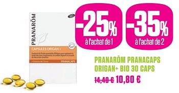 Promotions Pranarôm pranacaps origan+ bio 30 caps - Pranarôm - Valide de 25/11/2019 à 24/02/2020 chez Medi-Market