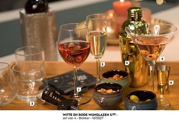 Promoties Witte en rode wijnglazen - Huismerk - Blokker - Geldig van 18/11/2019 tot 15/12/2019 bij Blokker
