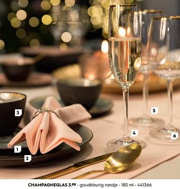 Promoties Champagneglas - Huismerk - Blokker - Geldig van 18/11/2019 tot 15/12/2019 bij Blokker