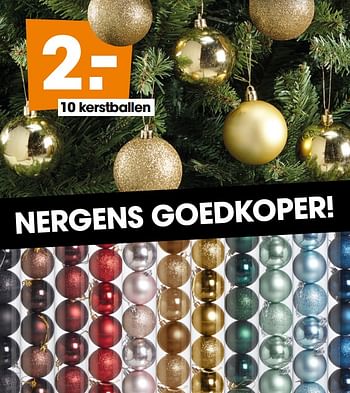 Promoties 10 kerstballen - Huismerk - Kwantum - Geldig van 02/12/2019 tot 15/12/2019 bij Kwantum