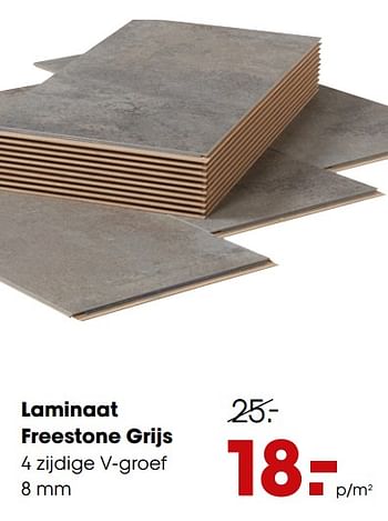 Promoties Laminaat freestone grijs - Huismerk - Kwantum - Geldig van 02/12/2019 tot 15/12/2019 bij Kwantum