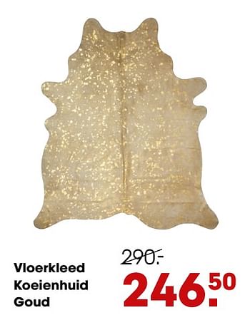 Promoties Vloerkleed koeienhuid goud - Huismerk - Kwantum - Geldig van 02/12/2019 tot 15/12/2019 bij Kwantum